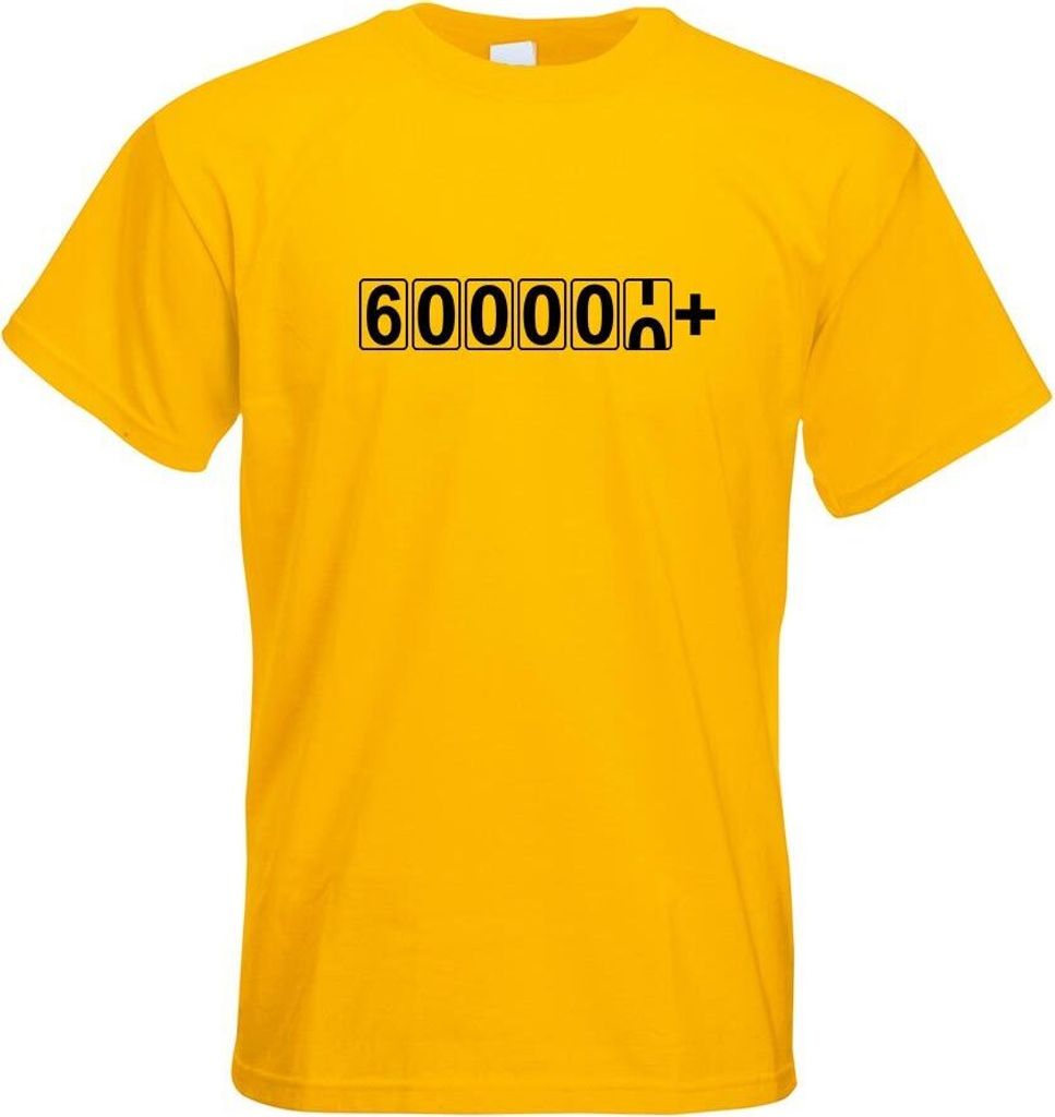 Kiwistar - T-Shirt - gelb - 600000+ km Kilometerzähler Motiv Bedruckt Funshirt Design Print - mit Motiv Bedruckt - Funshirt Design - Sport - Freiz...