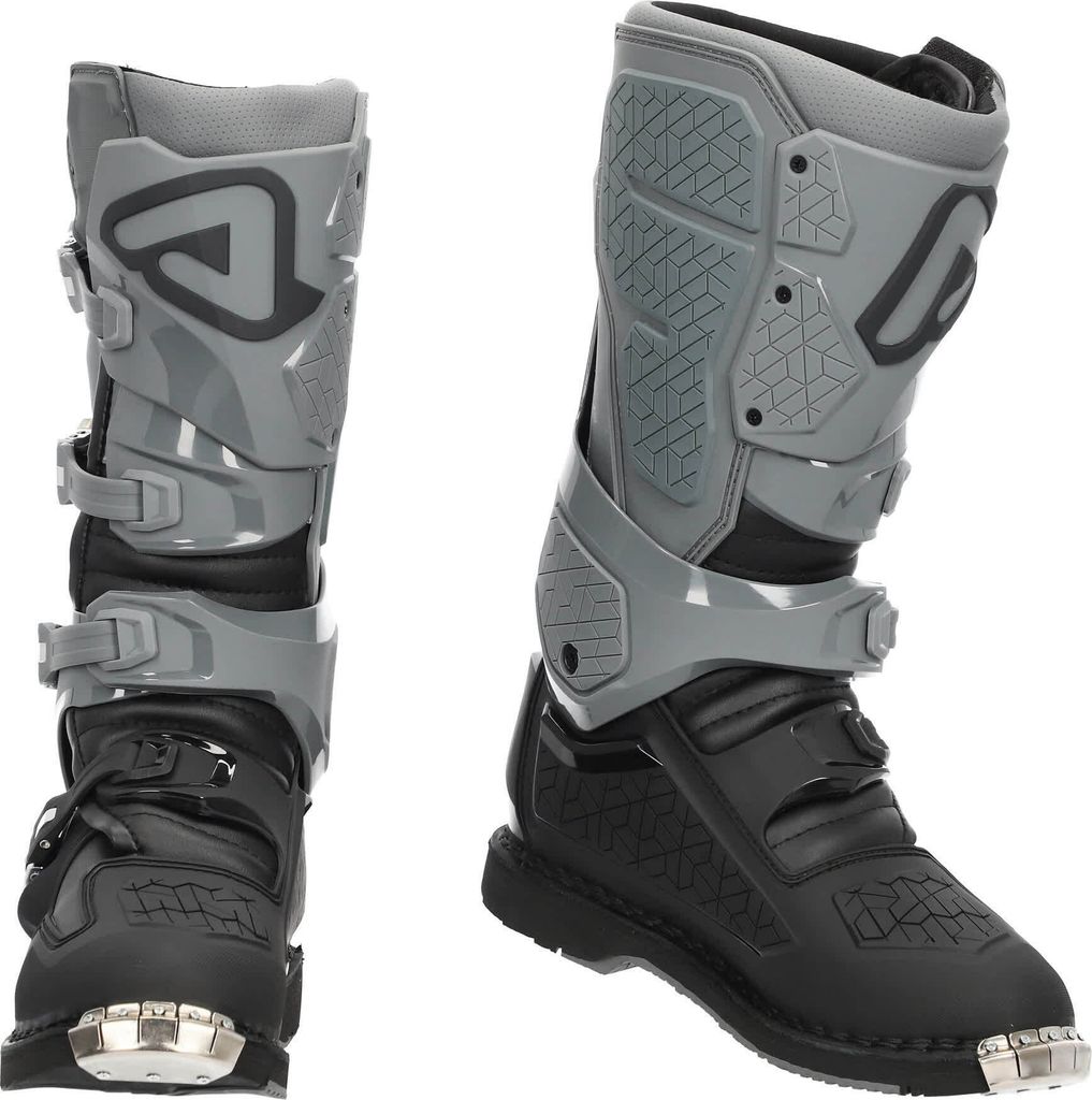 ACERBIS genehmigte x-rock mm schwarze/graue Stiefel 4 Schnallenverschluss und Stahlkappe größe 44