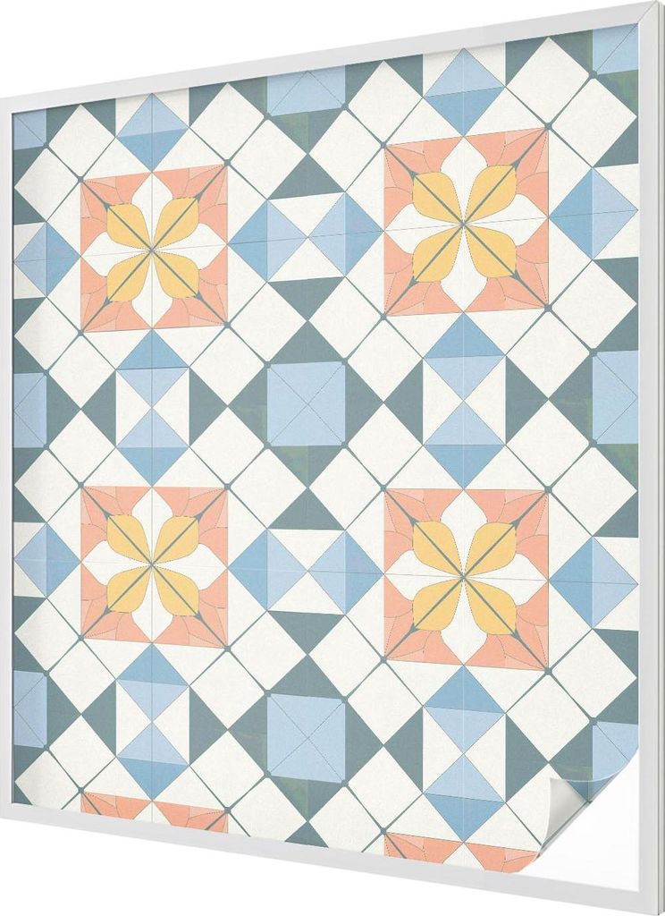 Buntglas Fensterfolie – 116x100 cm – Stained-Glass Design – blickdichte dekorative Sichtschutzfolie – selbstklebend, UV-Schutz – Farbenfr...