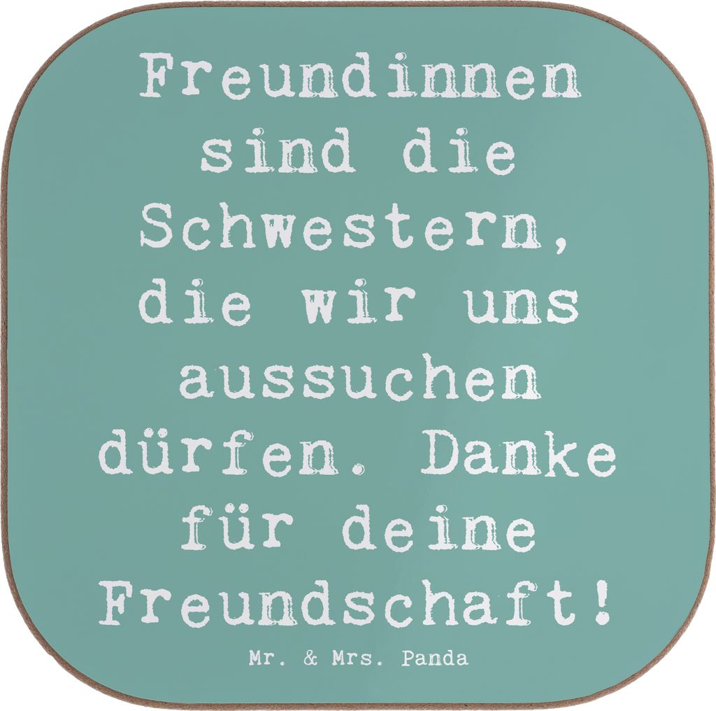 Mr. & Mrs. Panda Untersetzer für Gläser Spruch Freundinnen Schwestern - Meeresbrise - Geschenk, Holzuntersetzer, Tischschoner, Wertschätzung, be...