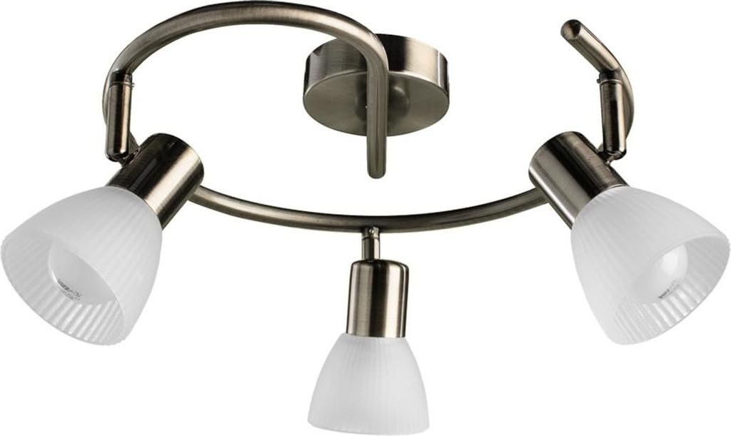 ARTE LAMP Deckenlampe - LED Deckenleuchte - Deckenstrahler mit bronzefarbener Metall-Lampenfassung, Lampenschirm aus weißem Glas - Wohnzimmerlampe...