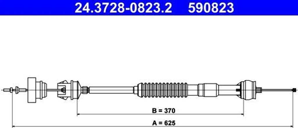Câble d'embrayage ATE 24.3728-0823.2 robuste pour Peugeot 306 OE 2150Y8