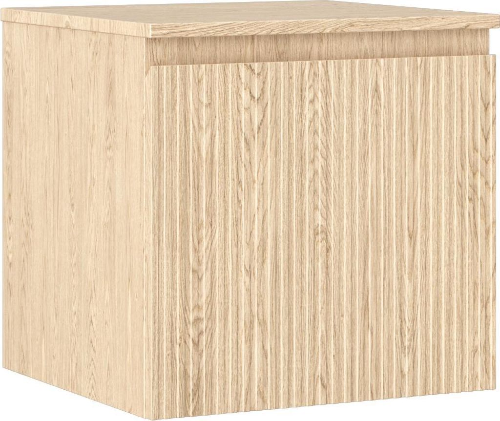 Mexen Rivel Badezimmer-Waschtischunterschrank 50 cm mit Arbeitsplatte, 1 Schublade, geriffelt, Eiche - 91A20-05047-1-BFC81