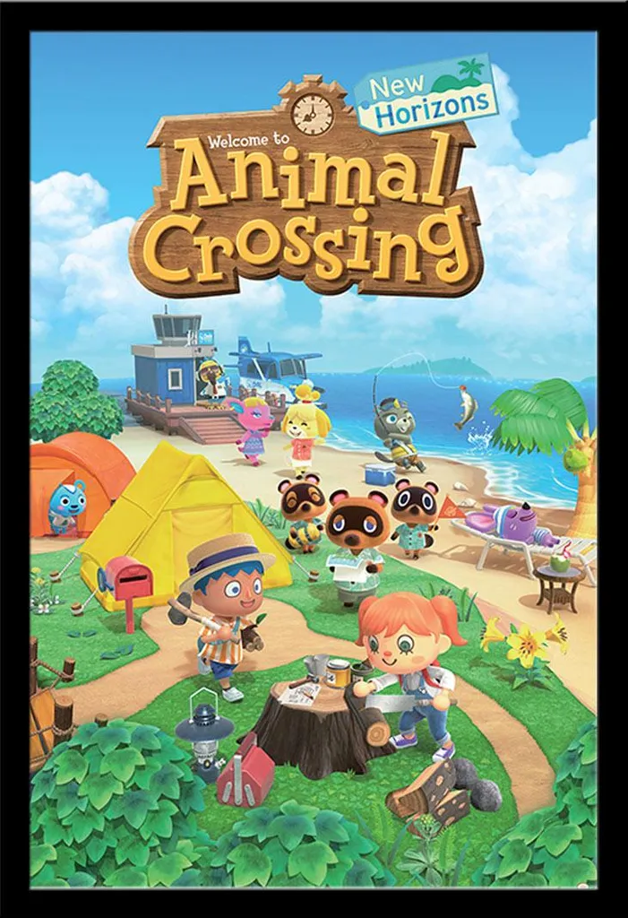 Poster Animal Crossing New Horizons con Cornice Sicura per Bambini