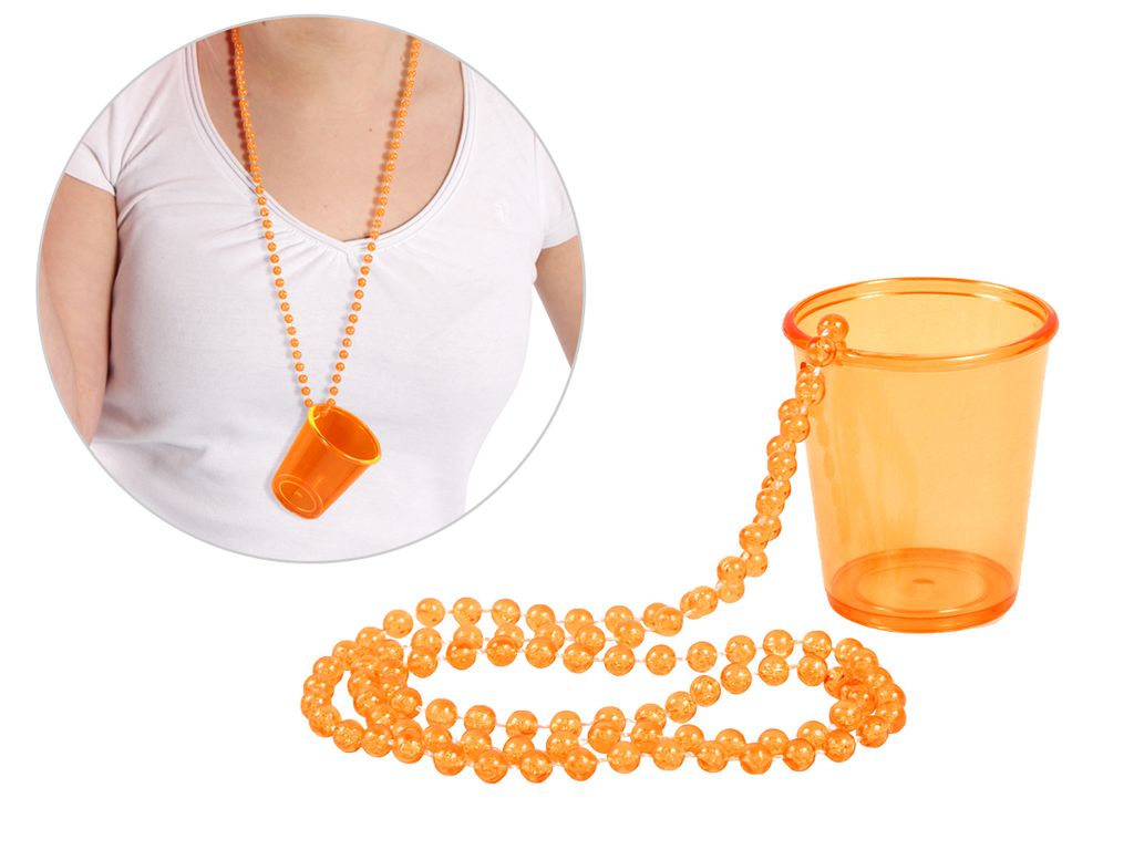 Schnapsglas mit Kette zum umhängen: orange Variante wählen: Produktbild 