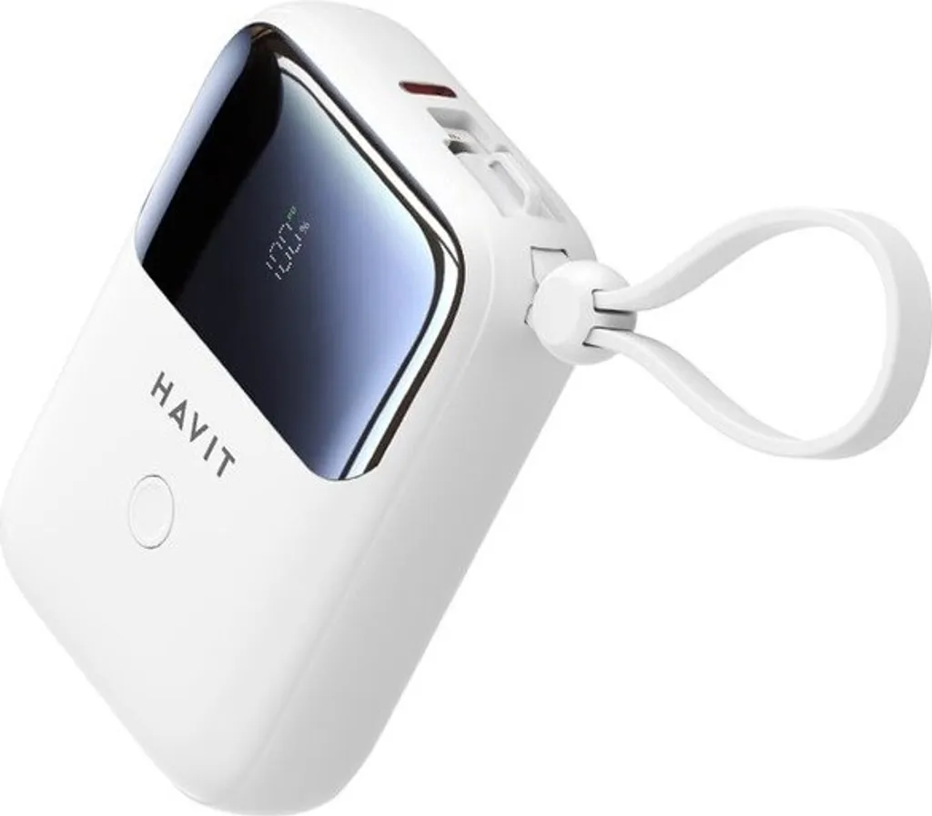 Batterie Externe Blanche Havit PB5215 Charge Rapide pour Smartphone