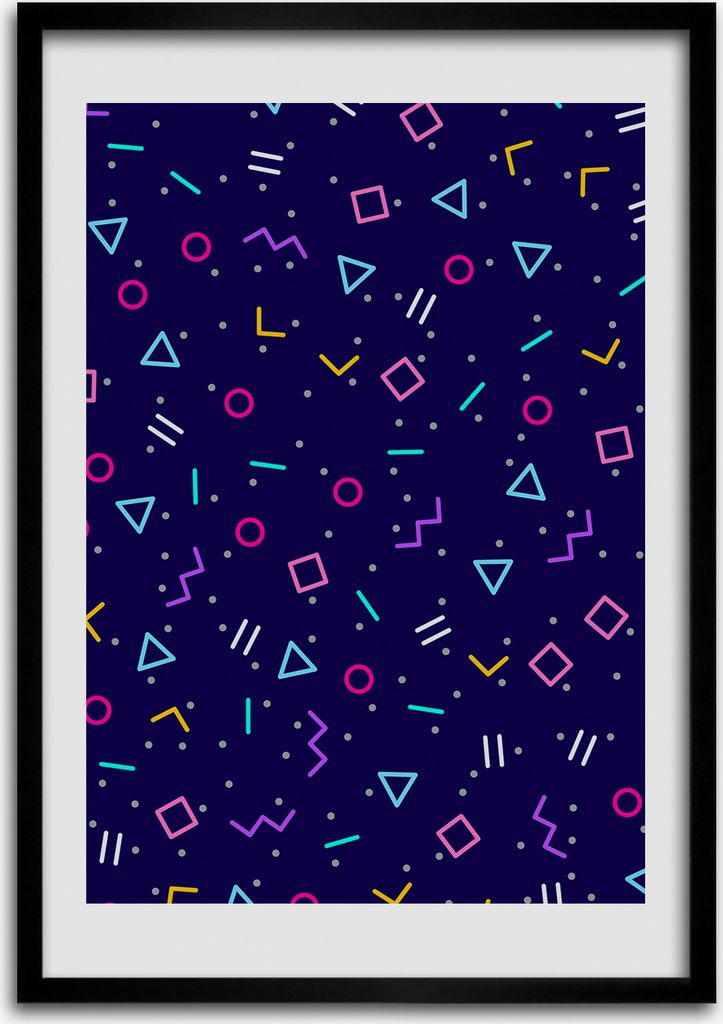 Bild - Bilderrahmen - Foto - 70 cm x 100 cm - MDF - Rahmen - Wandkunst - Geometrischer Hintergrund