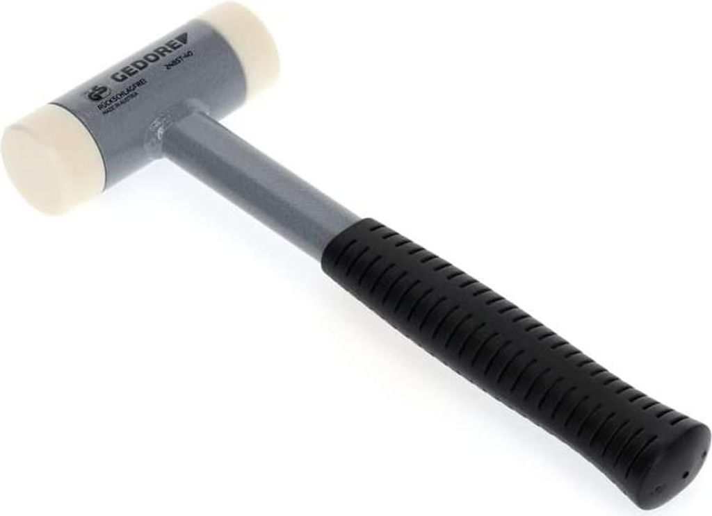 Gummihammer/Rubberhammer rückschlagfrei - Kunststoffhammer - Stahlrohrgriff - Kopf-Ø 40mm
