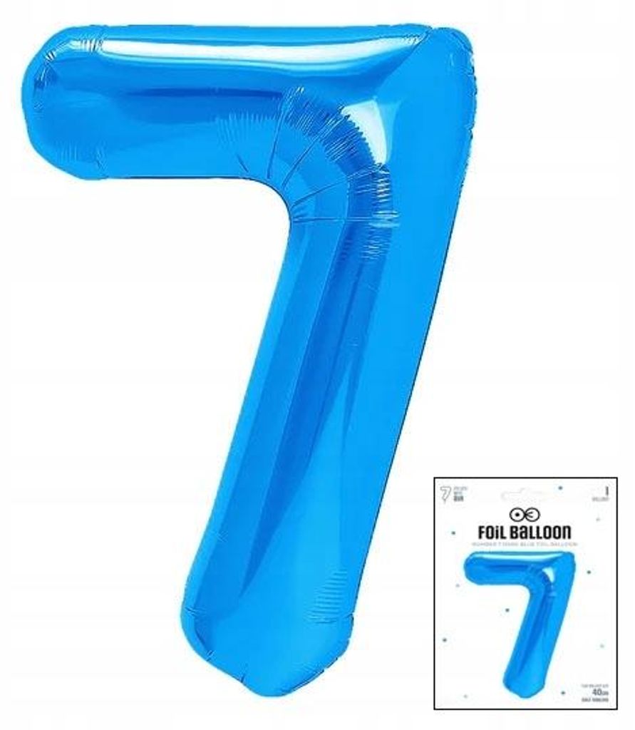 fóliový balónek číslo 7 modrý na narozeninovou párty 40cm Obrázek produktu 
