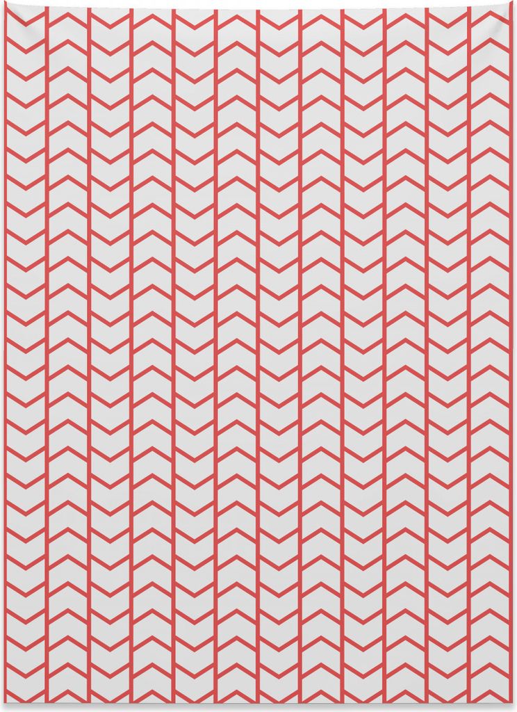 Abakuhaus Modern Wandteppich, Chevron Linien Grenzen aus Weiches Mikrofaser Stoff Kein Verblassen Klare Farben Waschbar, 110 x 150 cm, Dunkle Koral...