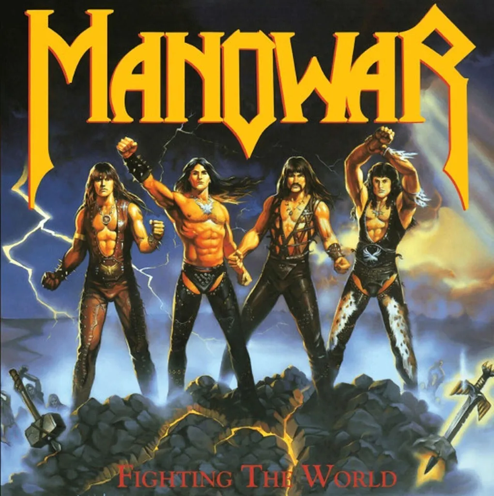 Disque Vinyle Manowar Fighting For The World LP Album Metal Coloré