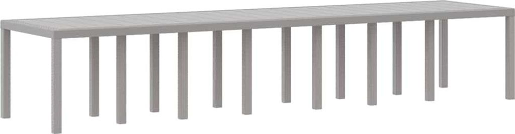 vidaXL Gartentisch Hellgrau 400 x 100 x 73 cm Poly-Rattan