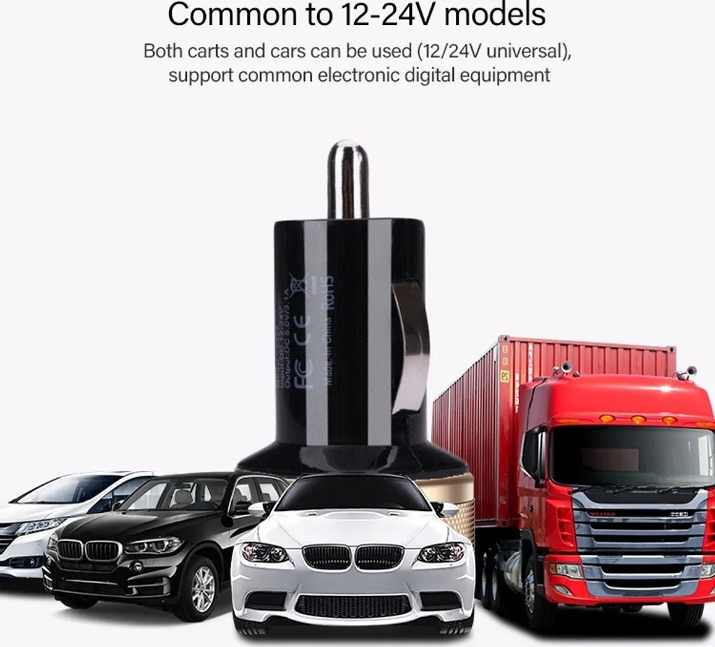 USAMS Caricabatterie da auto a doppia porta USB ad alte prestazioni da 2.1A + 1A per iPad Air 2 & Air & 4, iPhone 6 & 6 Plus & 5C & 5S & 4 & 4S, iPod touch, Galaxy Tablet/Note Series e altri telefoni cellulari, Navigatore (Nero) - 3