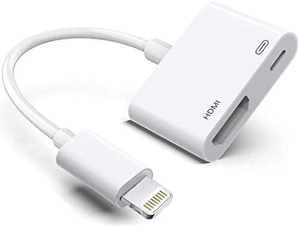 Lightning auf HDMI Digital AV Adapter für iPhone 14/13/12/11/XS/XR/X/8/7/iPad zu TV/Projektor/Monitor, 1080P Sync Bildschirmkabel, MFi-er Videokon...