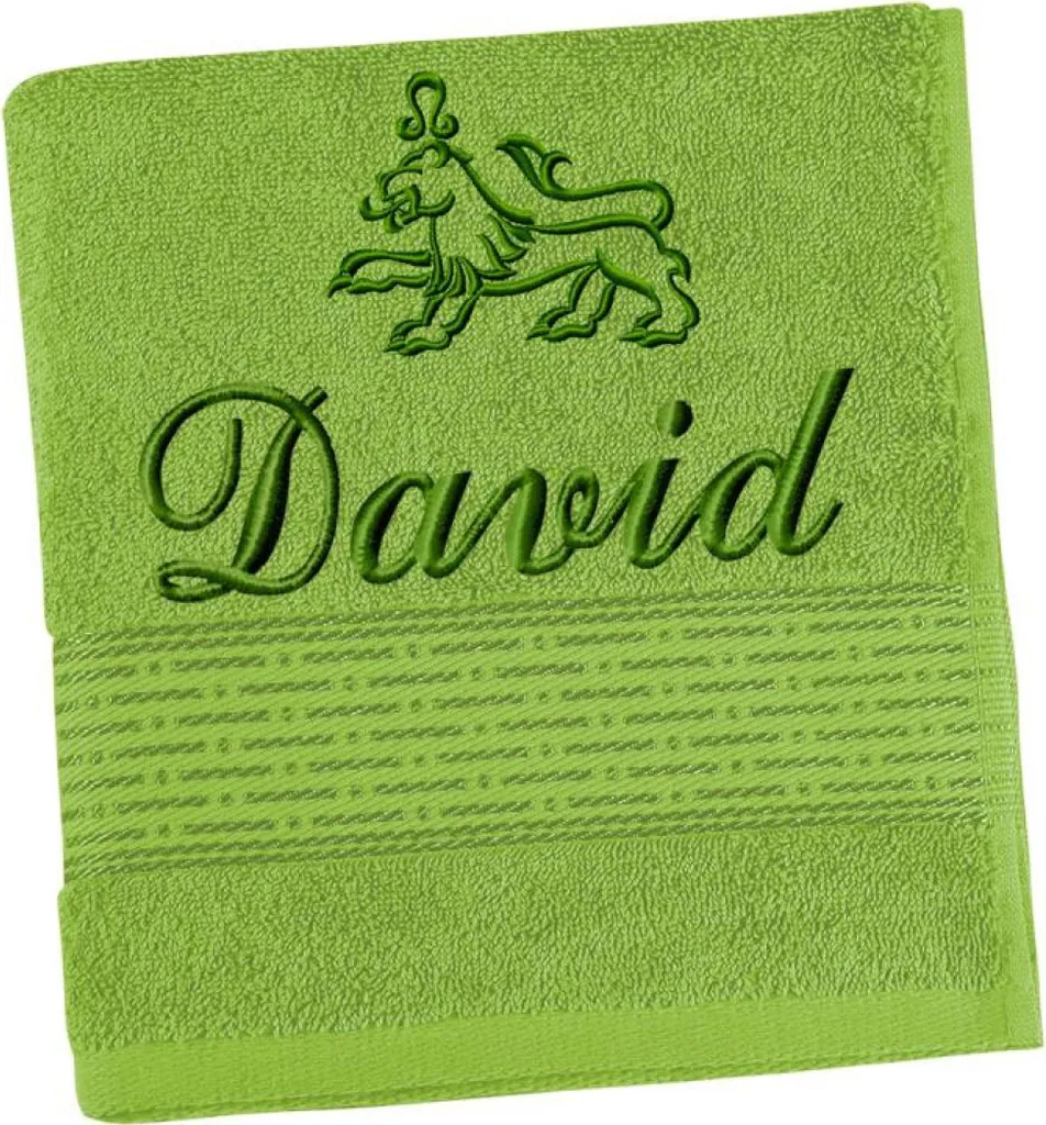 Asciugamano in spugna con nome e segno zodiacale ricamati - 50x100 cm - Olive