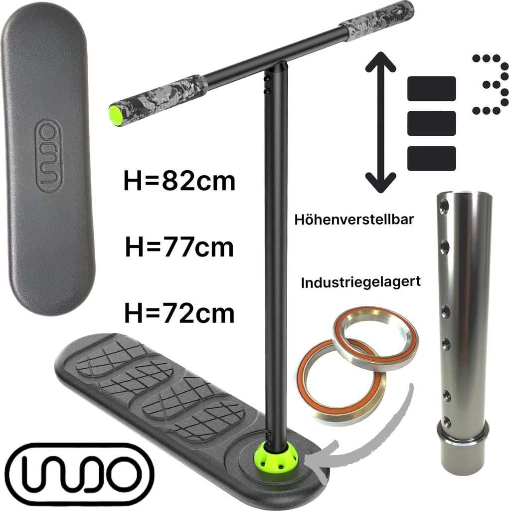Indo Pro Fusion Vario Trampolin Stunt-Scooter Trick Trainer H=72, H=77cm, H=82cm