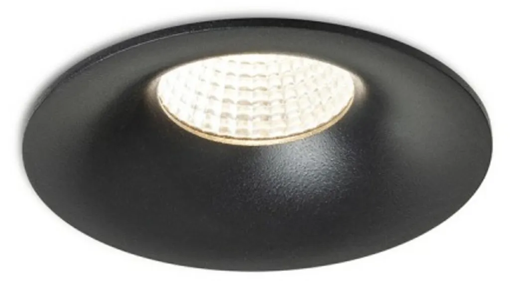 Luminaire encastré 15W dimmable IP54 RENDL FLEUR Noir 3000K Design 60°