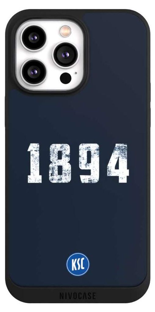 NIVOCASE Handyhülle für Apple iPhone 14 Pro Max Hülle NIVOpure Case Schwarz Bundesliga KSC Karlsruher SC