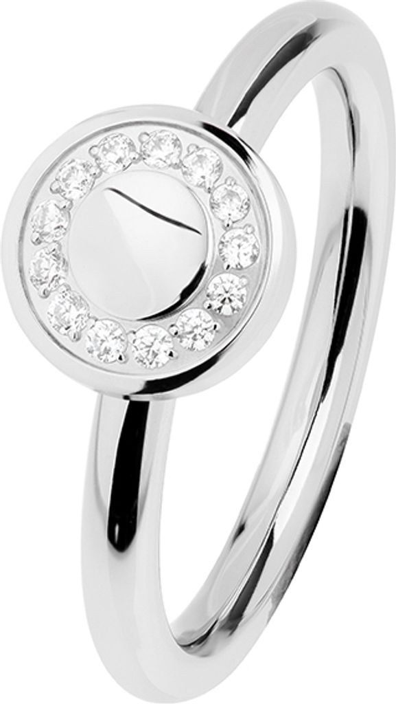 ERNSTES DESIGN Damen Ring R459.WH Edelstahl mit Zirkonia 55