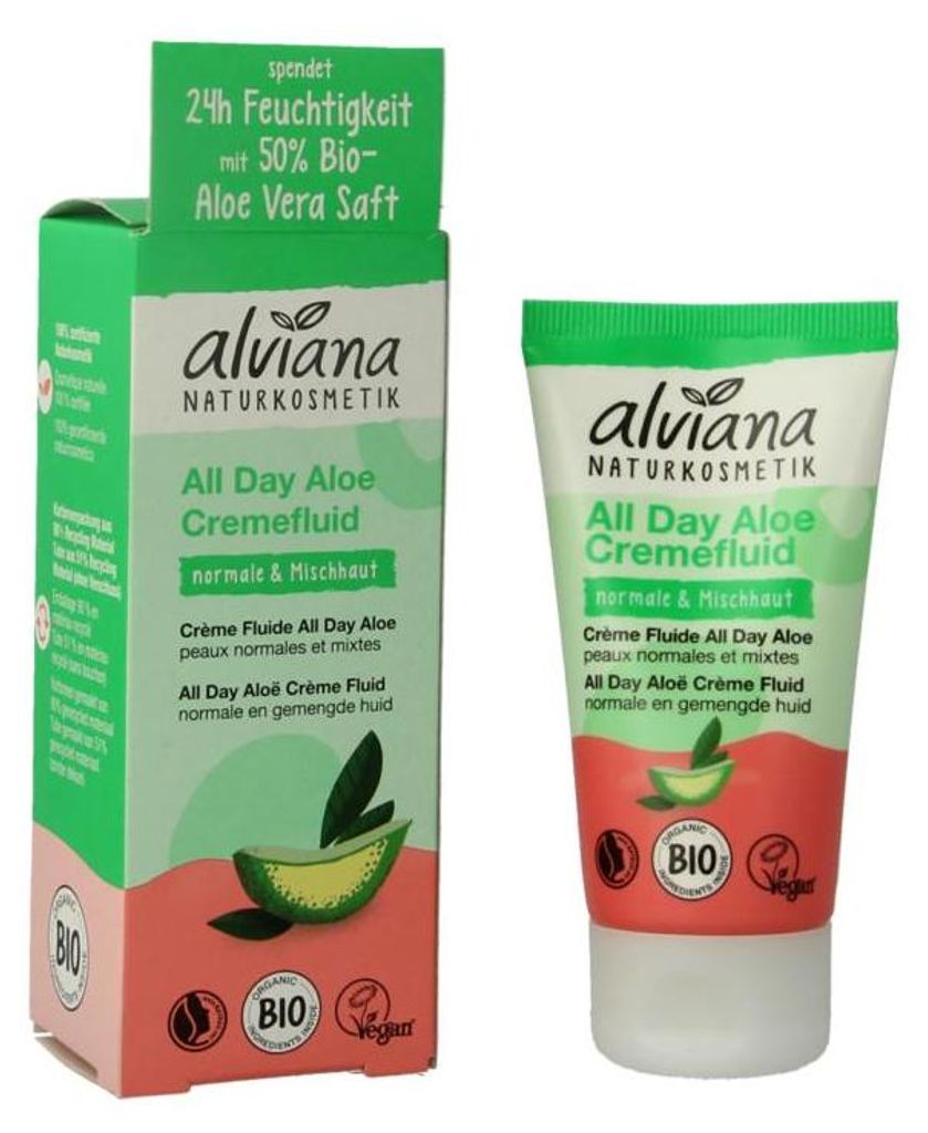 Alviana All Day Aloe Creme Fluid (50 ml) Productafbeelding 