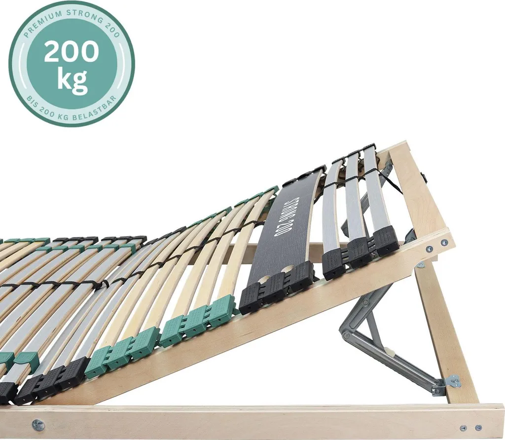 Sommier 42 lattes renforcées 200x200 supportant 200kg Premium Strong