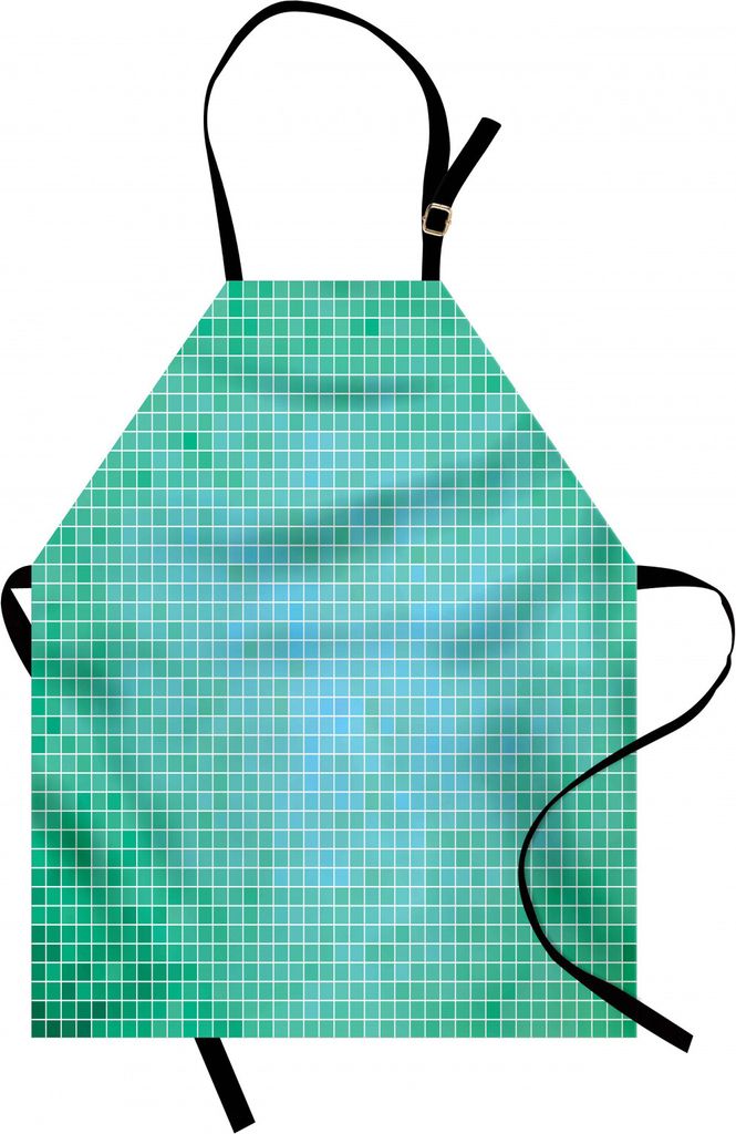 ABAKUHAUS Knickente Kochschürze, Quadratisches Pixel wie Mosaik-Muster-vereinfachter moderner zeitgenössischer Entwurfs-Illustrations-Druck, Masc...