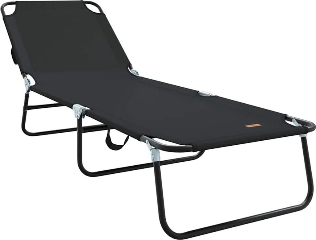 vidaXL Klappbare Sonnenliege Schwarz 188 x 57 x 86,5 cm Polyester