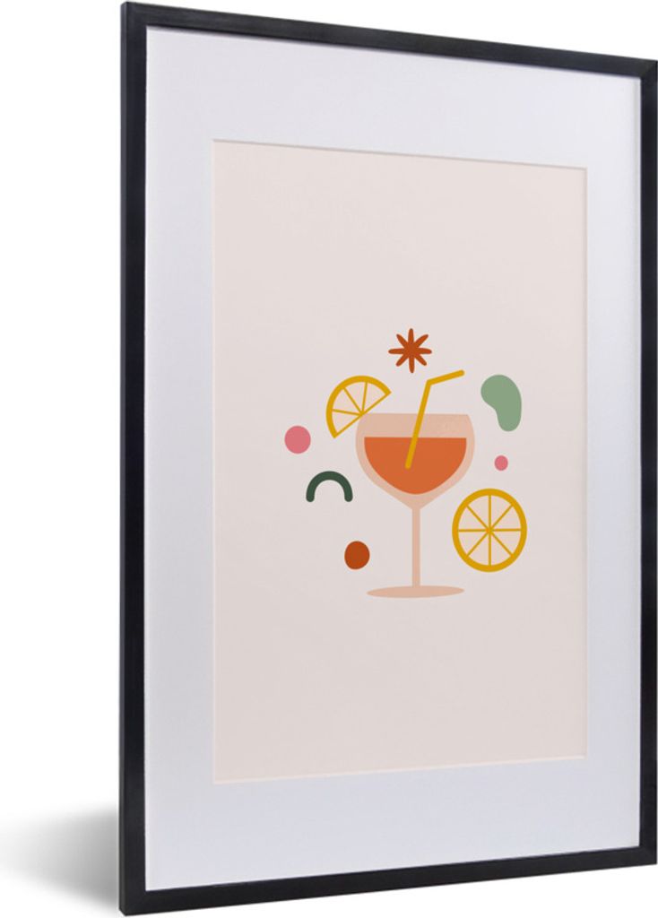 MuchoWow Gerahmtes Poster Cocktail - Sommer - Zitrusfrüchte 40x60 cm - Poster mit Schwarzem Bilderrahmen Wandposter Rahmen Foto Bilder - Poster ...