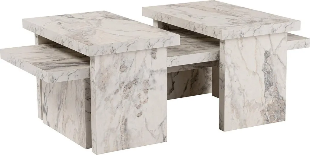 Table Basse Amarantha Blanc Marbre 110cm : Style et Entretien Facile