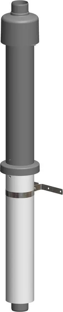 Atec PolyTop DN60/100 Sortie de Toit Noire 650mm pour Chaudière Gaz