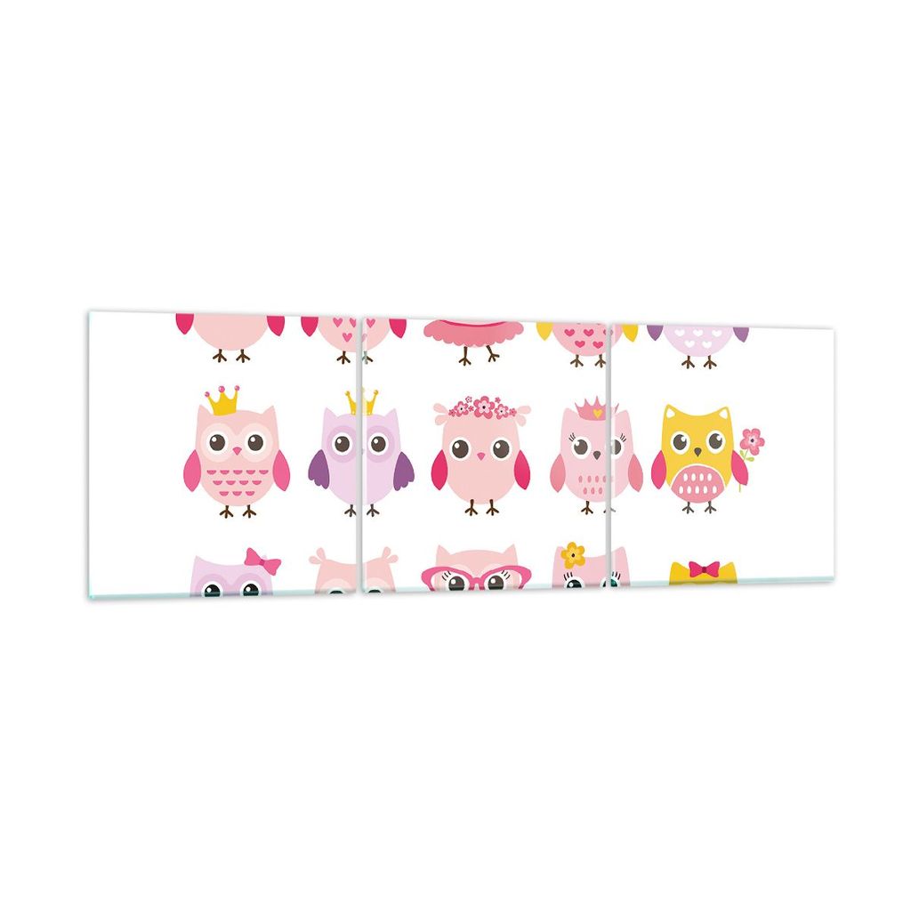 Bilder auf glas - Eule süß spaß dekoration - 150x50cm - Glasbilder - Wandbilder - Kunstdruck - zum Aufhängen bereit - Wanddekoration aus Glas -...