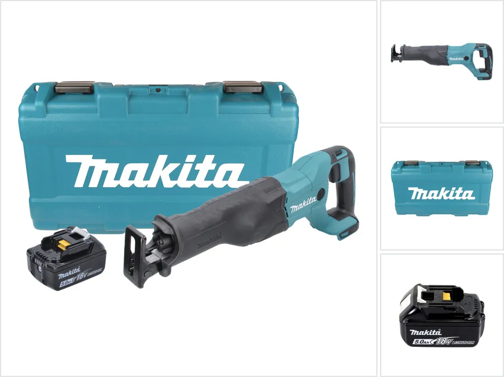 Makita DJR186T1K Scie Récipro sans Fil 18V avec Batterie 5.0Ah et Coffret