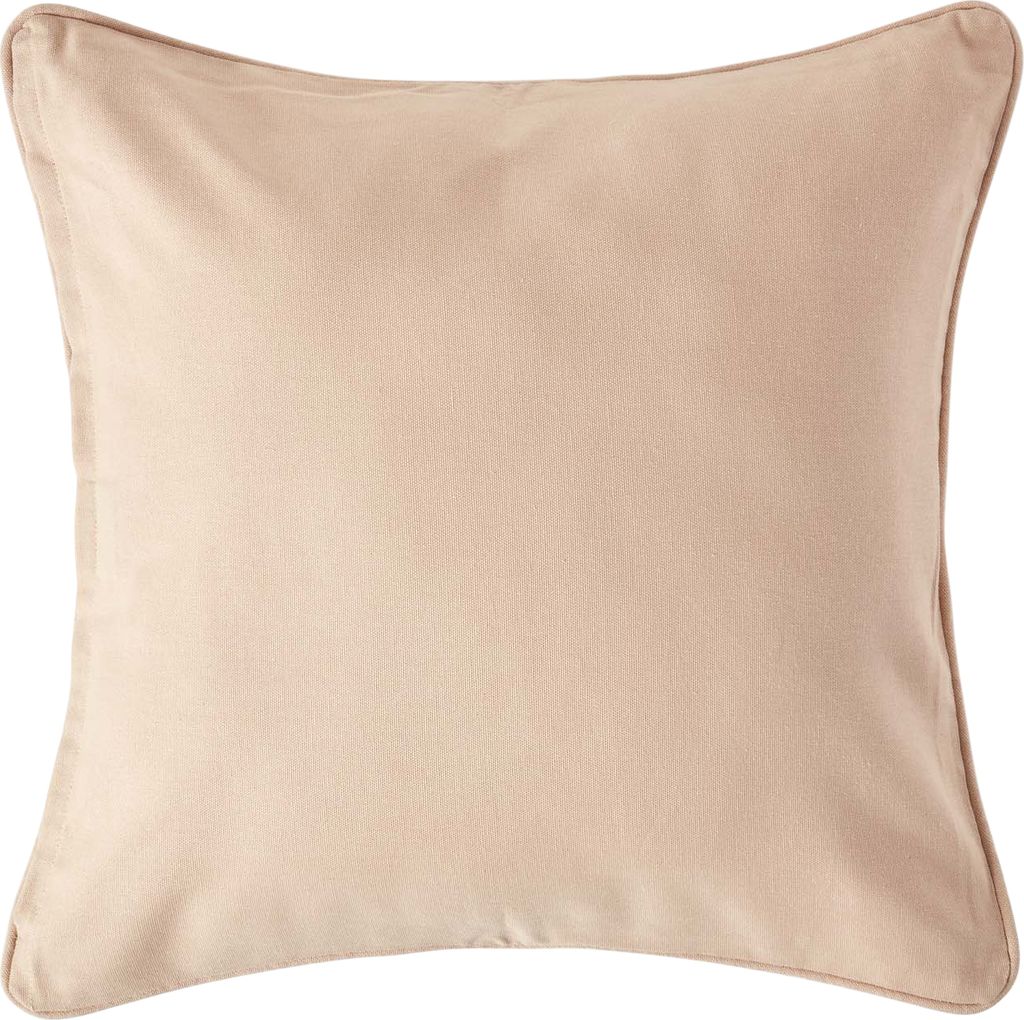 HOMESCAPES Kissenbezug aus Baumwolle in Beige, 45 x 45 cm