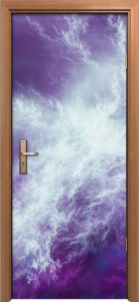 Türposter 80x200 cm Türaufkleber Türtapete Türfolie Klebefolie Abstrakte violette fantastische Wolken
