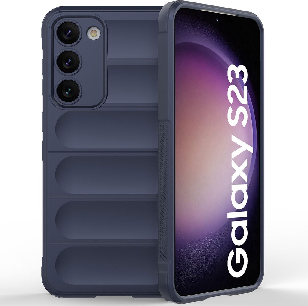 Samsung S23 Hülle, Weich TPU Silikon Stossfest Anti-rutsch Schutzhülle für Samsung Galaxy S23 Dunkelblau