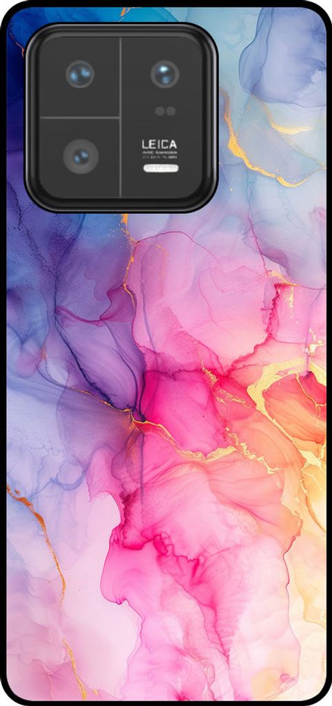Smartphonica Handytasche Geeignet für Xiaomi 13 Pro mit Marmordruck - TPU Rückseite Abdeckung Fall Marmor Design - Regenbogen