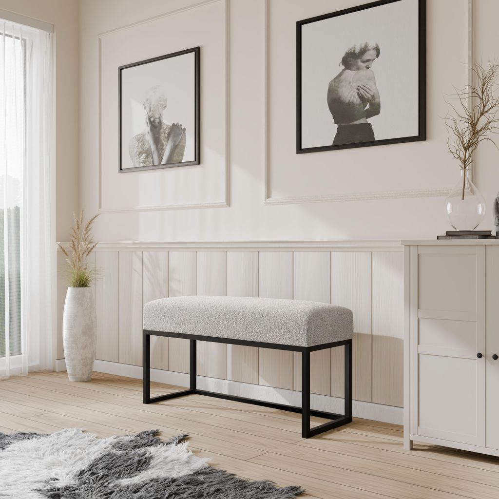 Moder Moderne gepolsterte Sitzbank mit stabilem Metallgestell – ideal für Flur, Schlafzimmer, Wohnzimmer oder Ankleidezimmer. 100 CM
