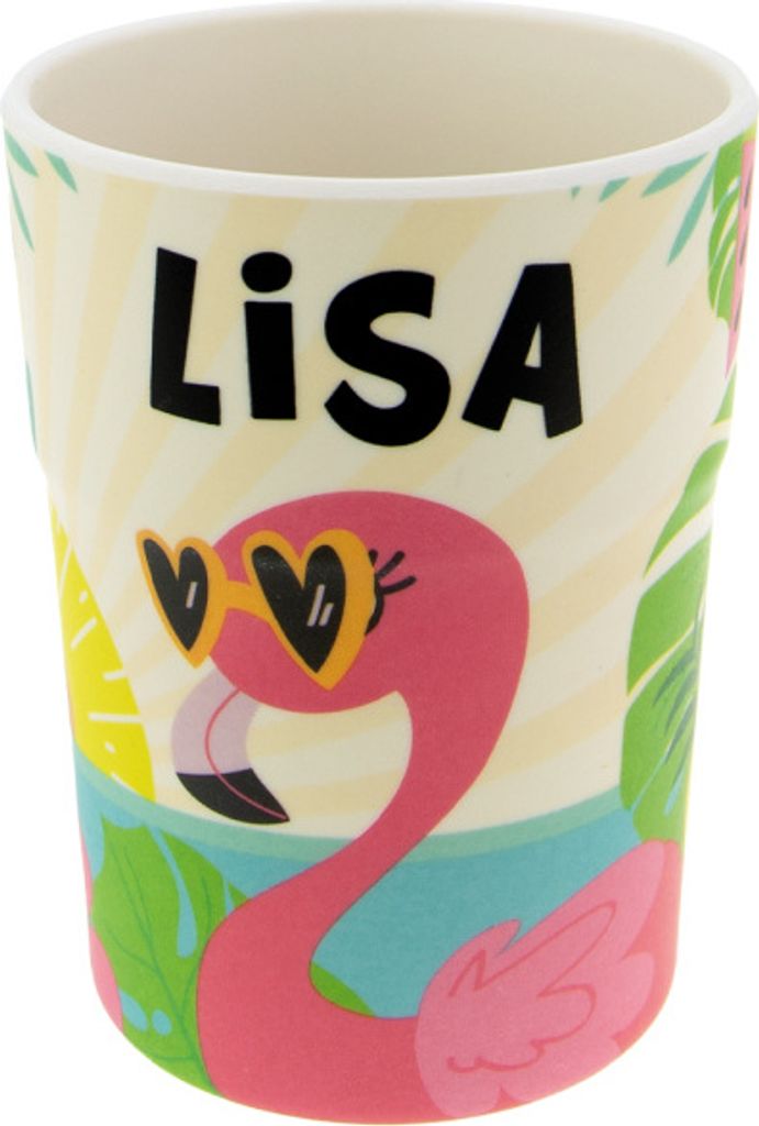Bunter personalisierter Namens Kinderbecher mit Namen Lisa