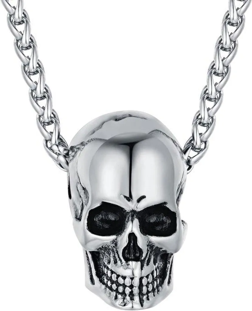 Collier tête de squelette en acier inoxydable 316L résistant et durable