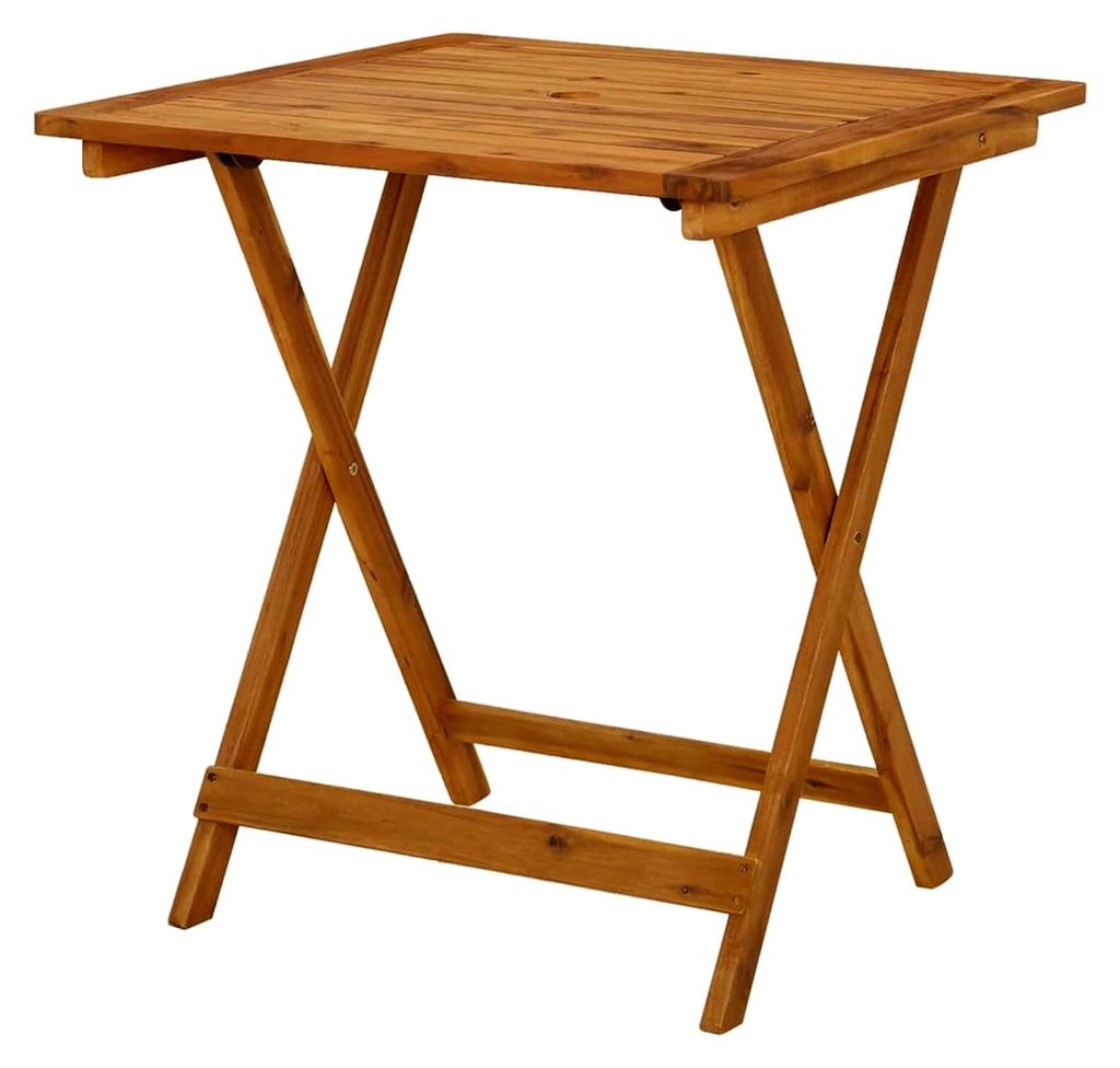 Klappbarer Gartentisch, Esstisch, Couchtisch, Balkontisch, Balkonmöbel Kleiner Balkon, Balkon Tisch, Beistelltisch, 70 x 70 x 75 cm Massivholz Akazie