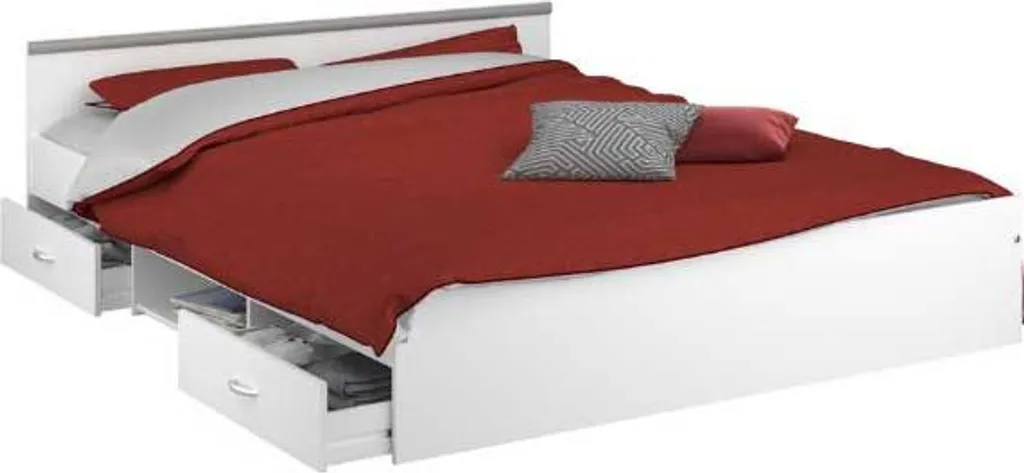 Lit gain de place 160x200 ZODIAC blanc idéal pour optimiser la chambre