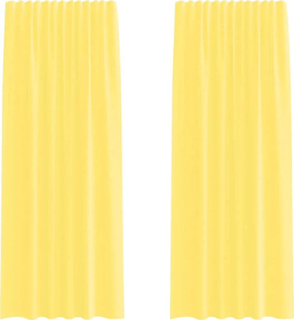 Rideaux en voile avec passants 2 pcs jaune 140x245 cm pour salon