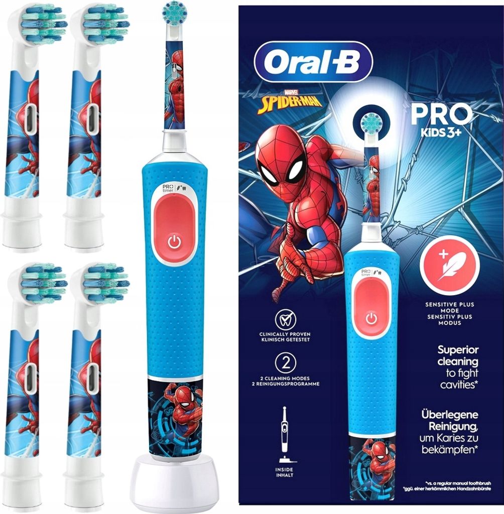 Oral-B | Elektrische Zahnbürste Vitality Pro D103 - Spiderman - Für Kinder - 2 Reinigungsmodi