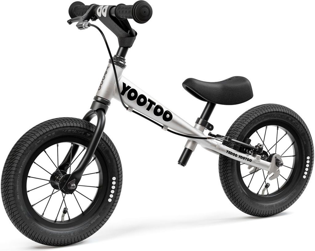 Yedoo Laufrad YooToo Kinderlaufrad Lauflernrad Balancebike 12 Zoll Räder silber