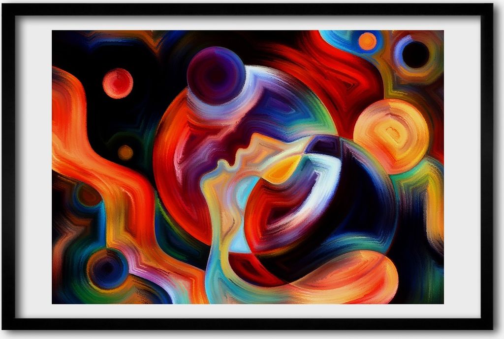 Bild 60x40 MDF-Rahmen, Wandkunst Abstraktion