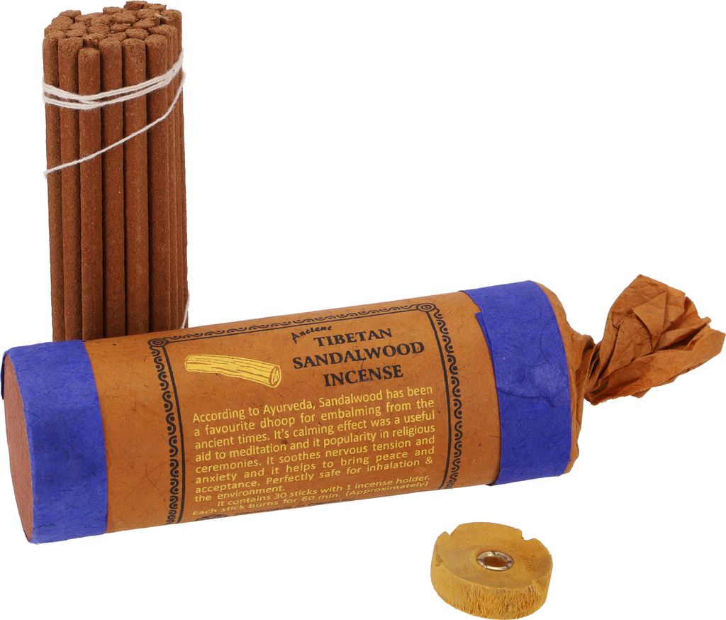 Tibetische Natürliche Räucherstäbchen - Tibetan Sandalwood, Braun, 12*4,5*4,5 cm, Räucherstäbchen aus Tibet, Nepal