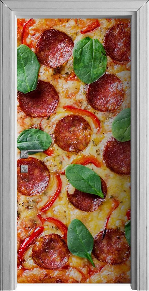 Tür Selbstklebende 90x210 cm Türfolie Türtapete Klebefolie - Peperoni Pizza