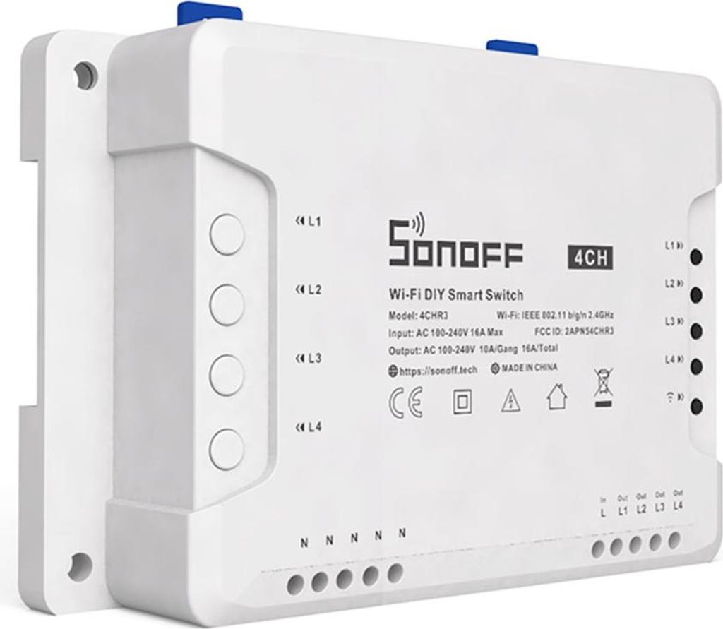 Module de commutation Sonoff 4CH R3 Smart WiFi sans fil Image du produit 