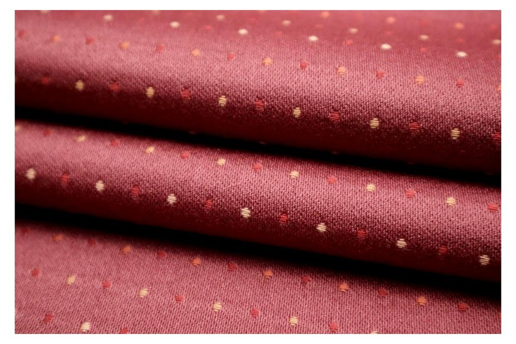 Designer Möbelstoff Polsterstoff Luxus Hochwertiger Bezugsstoff Dekostoff für Sofa Eckbank Couch Stuhl Modern Edel Soft Elegant gepunktet Weinrot...