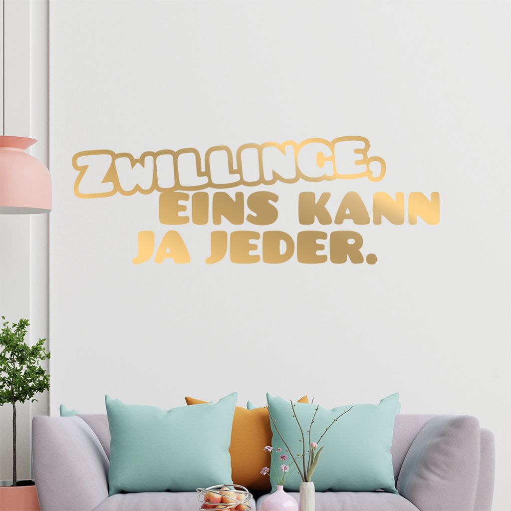 KIWISTAR Zwillinge, eins kann ja jeder - Geschwister Sternzeichen Wandtattoo in 6 Größen - Wandaufkleber Wall Sticker - Dekoration, Küche, Wohnz...